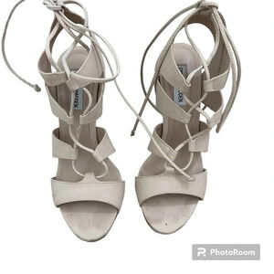 Steve Madden Sandalia Lace Up Leather Heels Blush/Cream Size 7.5